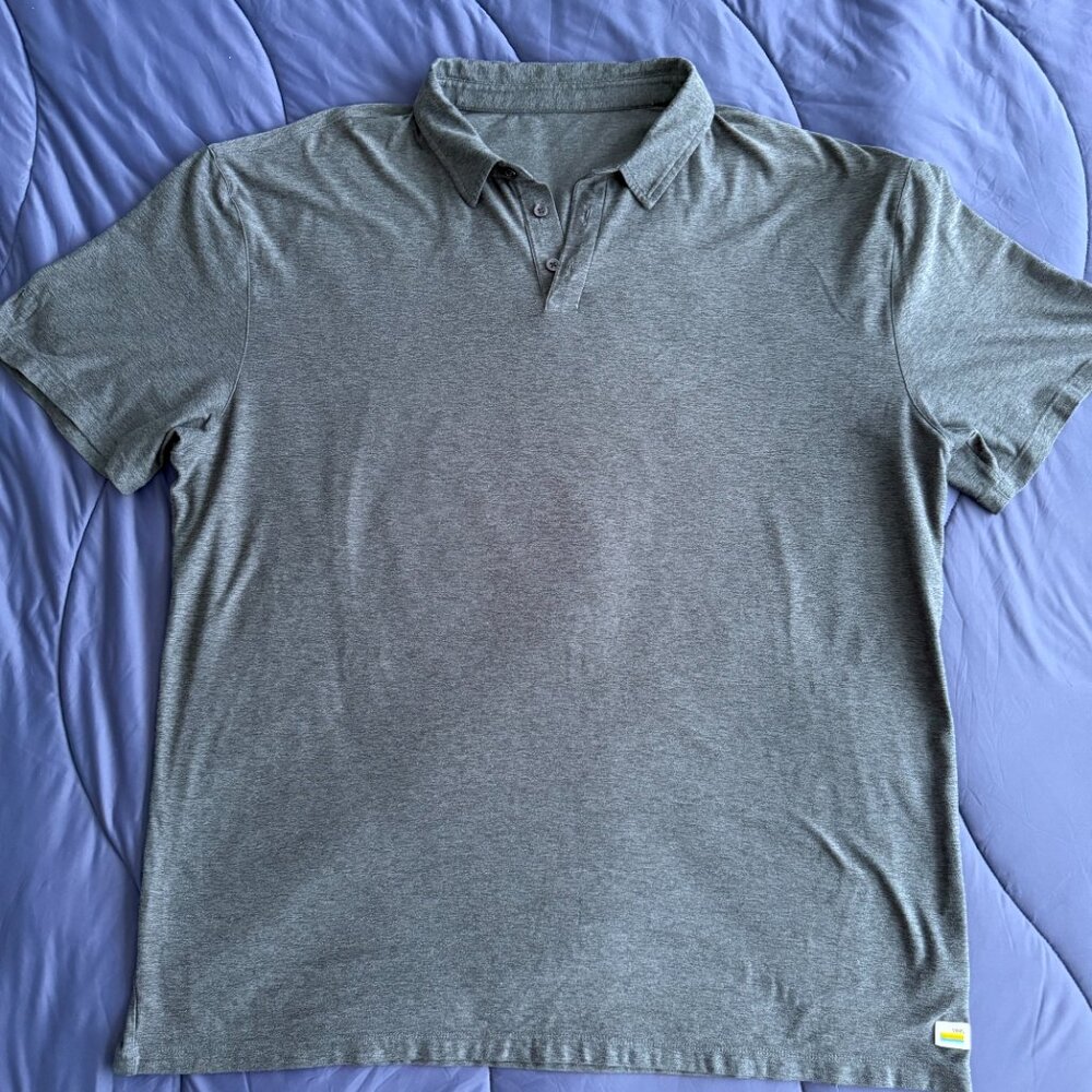 Mens Vuori Strato Tech Polo Charcoal Heather EUC XXL